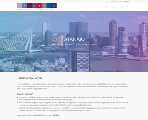 Tatanaio Subsidie Advies en Projectmanagement WordPress Website